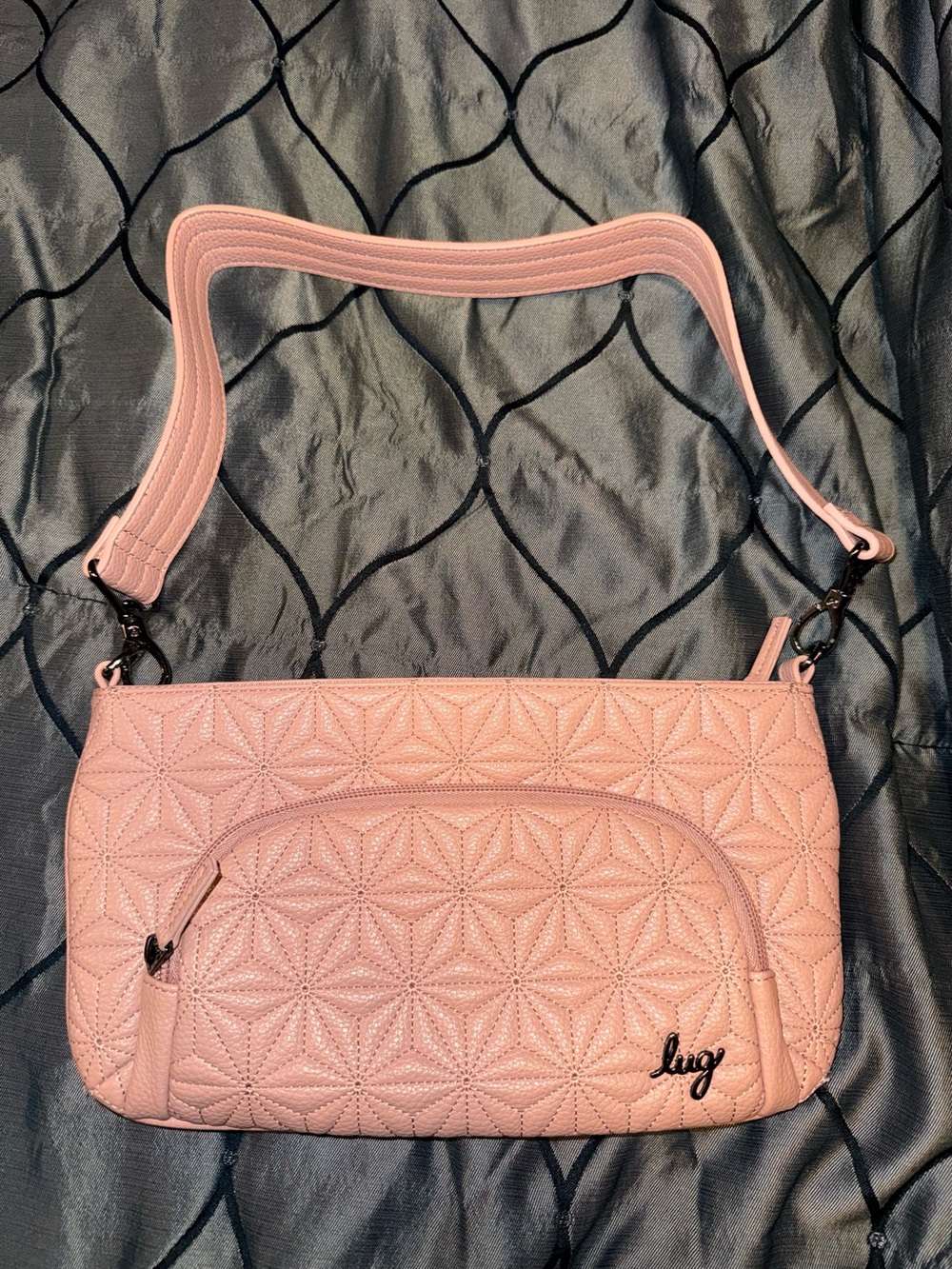 Lug FLYER VEGAN LEATHER Quilted Blush Pink Shoulder Bag